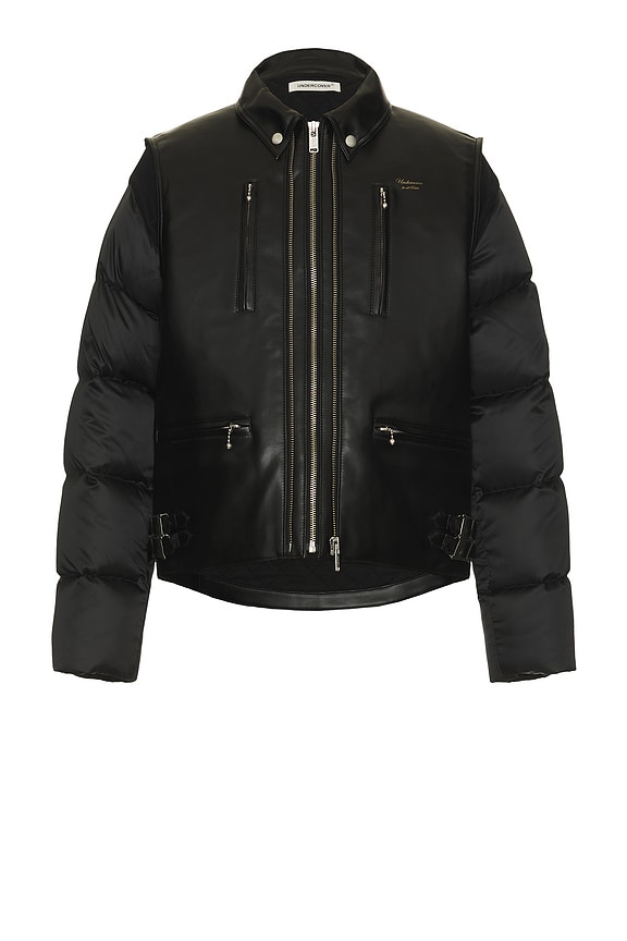 ジャケット・アウター RICK OWENS INTARSIA JACKET Rick Owens Intarsia Leather Jacket Brown Men's Size 46 Zip