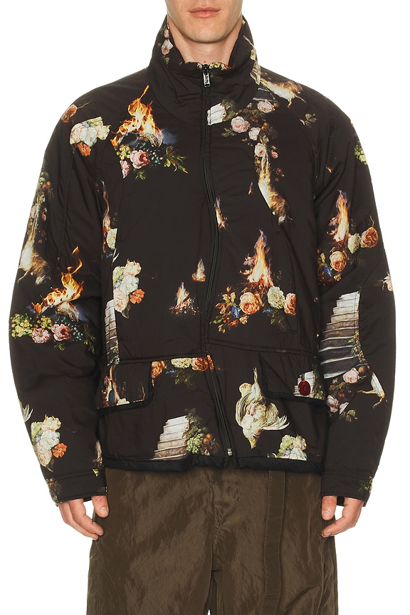 Balenciaga Faux Fur Zip-Up Jacket in Black & White | FWRD