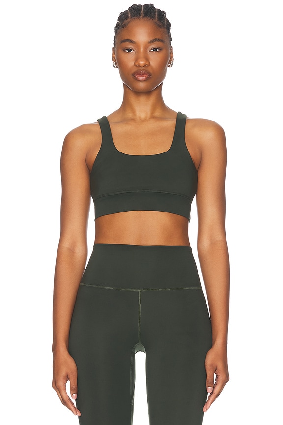 alo Airlift Divine Sports Bra in Crystal Clear Blue | FWRD