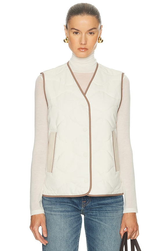 NILI LOTAN Jesse Shearling Vest in Beige | FWRD