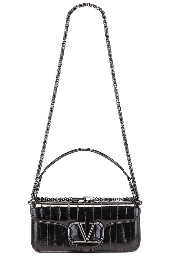 Valentino Garavani V Logo Strap Wallet in Nero | FWRD