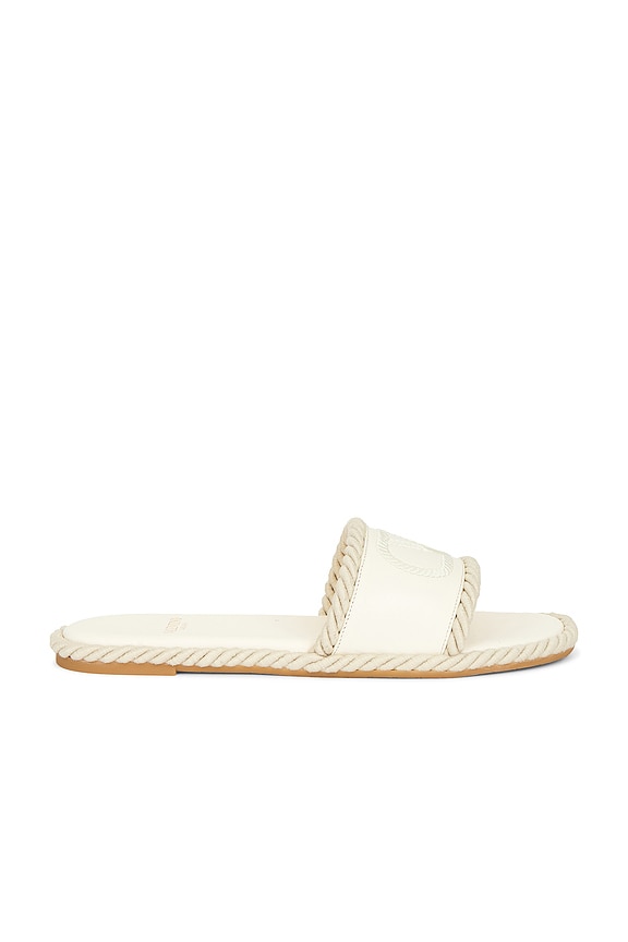 The Row Constance Leather Flat Sandals in Bianco | FWRD