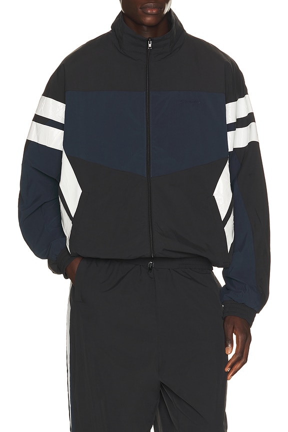Balenciaga Nylon Track Jacket in Black | FWRD