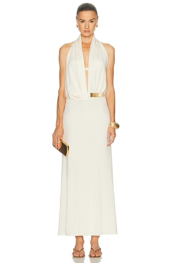 white christmas dresses Wylie Scarf Dress in Printed Crinkled Chiffon with Mohair Lace Trim – LEIN
