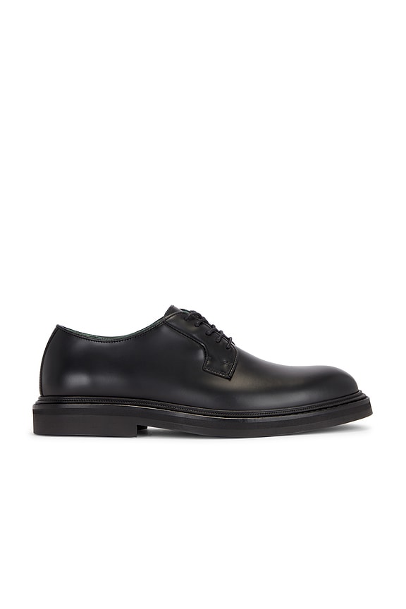 Dr. Martens 1461 White Stitch Shoe in Black | FWRD