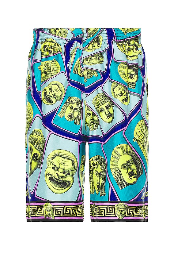 VERSACE Silk Shirt in Acid Green & Blue | FWRD