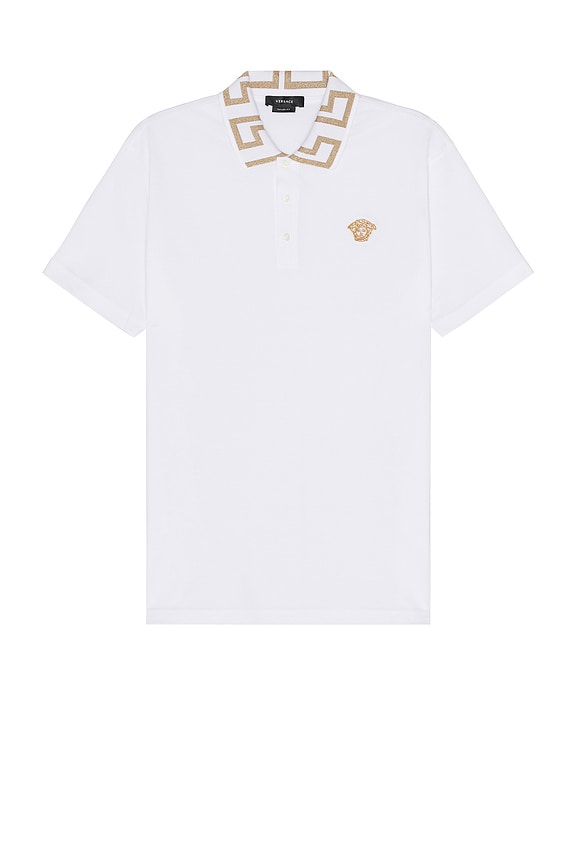 Moncler Short Sleeve Polo in Brilliant White | FWRD