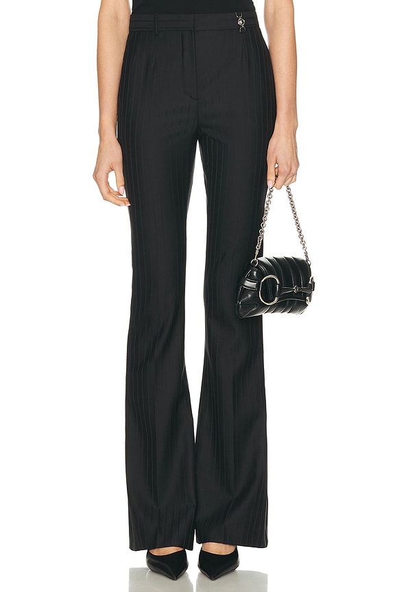 Unravel Leather Lace Up Flare in Black | FWRD