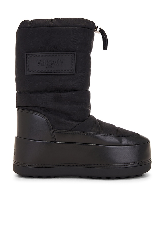 R13 Leather Double Stack Boots in Black Floral | FWRD