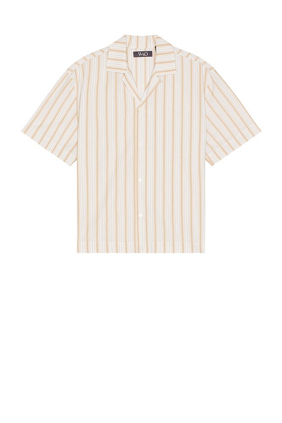 Schott 1/4 Zip Short Sleeve Shirt in White | FWRD