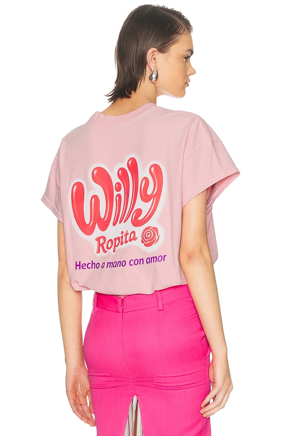 Amiri Lovers Tee in Neon Pink & White | FWRD