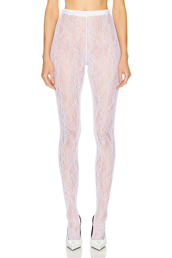 self-portrait x Christopher Kane Lace Tights in White | FWRD