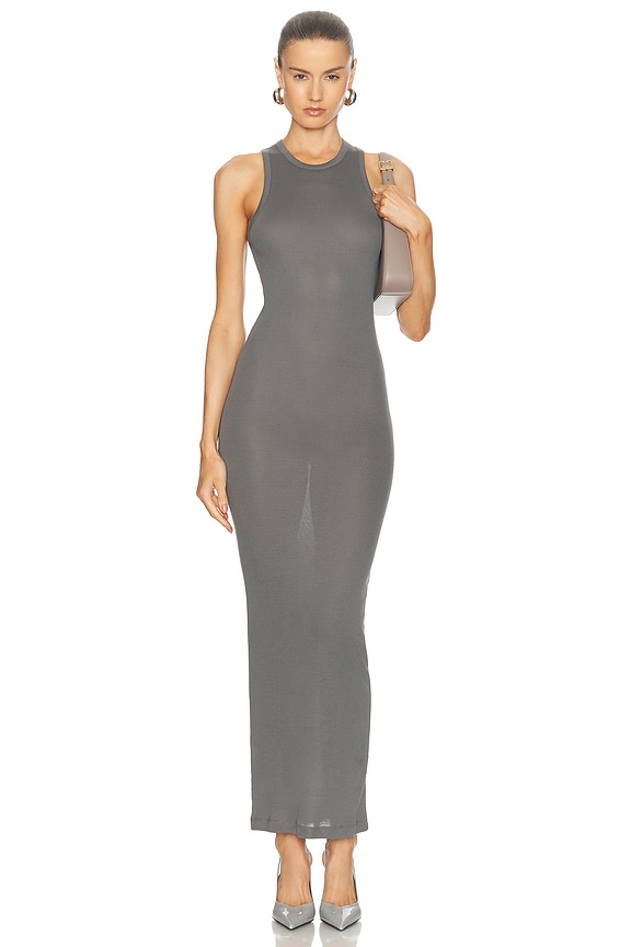 Enza Costa Silk Knit Sleeveless Twist Midi Dress in Dark