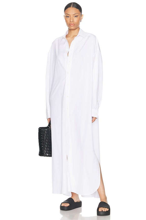Peter Do Pleated Shirt Dress in Off White | FWRD