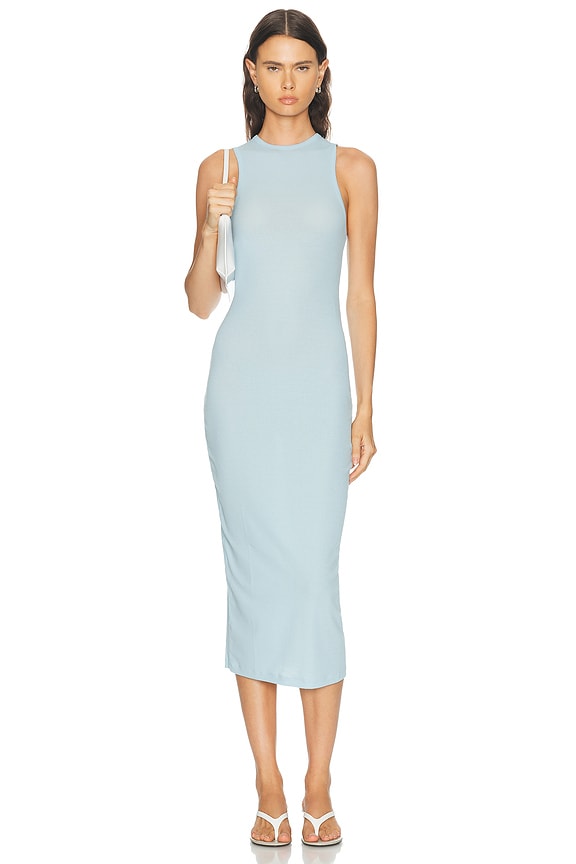 Moschino Jeans Umbrella Midi Dress in Multi Light Blue | FWRD