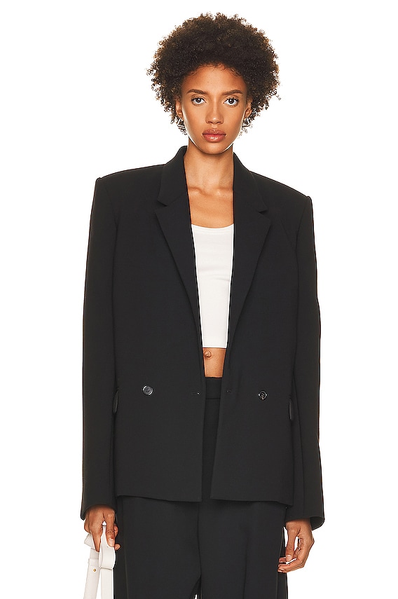 Rick Owens Zanlight Marocain Tux Blazer in Black | FWRD