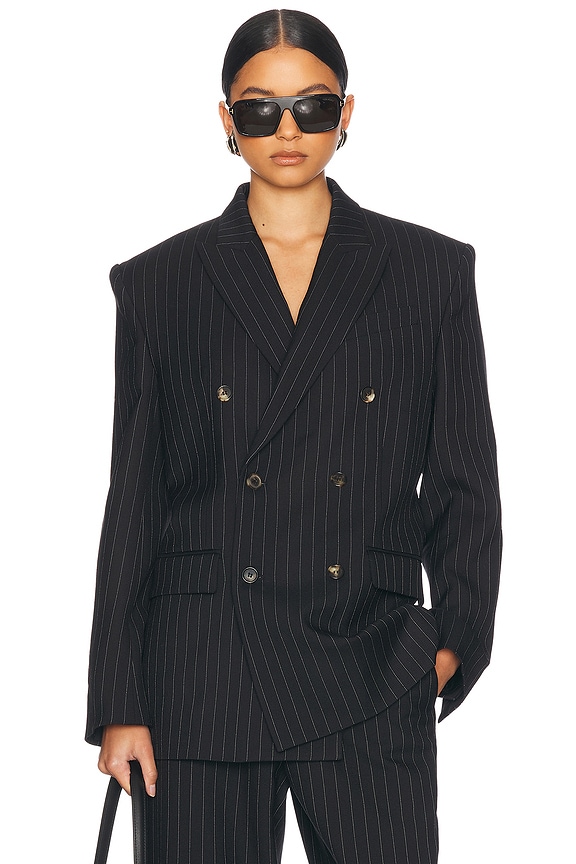 Acne Studios Oversized Blazer in Multi Taupe | FWRD