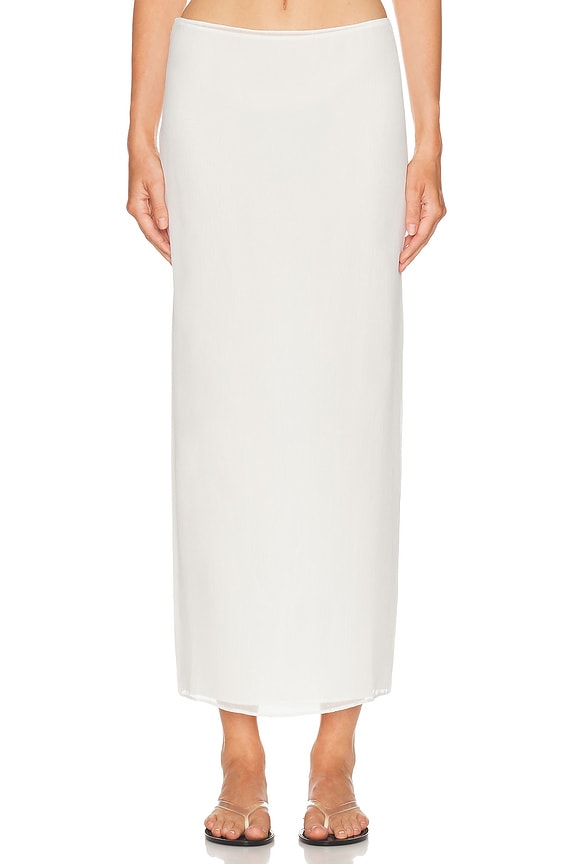 Christopher Esber Contoured Pivot Crystal Tie Skirt in White