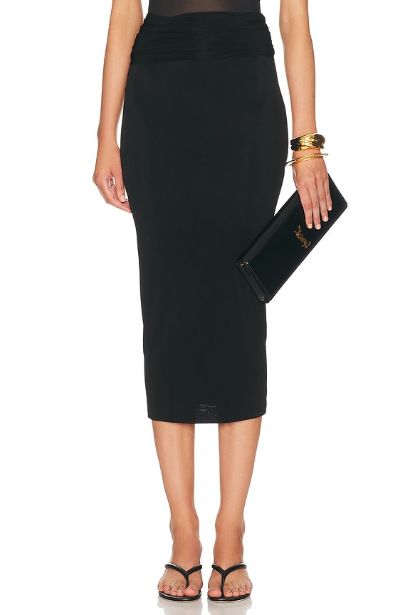 Miu Miu Midi Skirt in Nero | FWRD