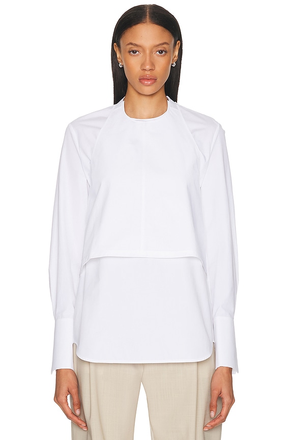 Moncler Tシャツ Tulle Long Sleeve Top ★関税込 Moncler - White Moncler Long T-Shirt With Embossed Logo