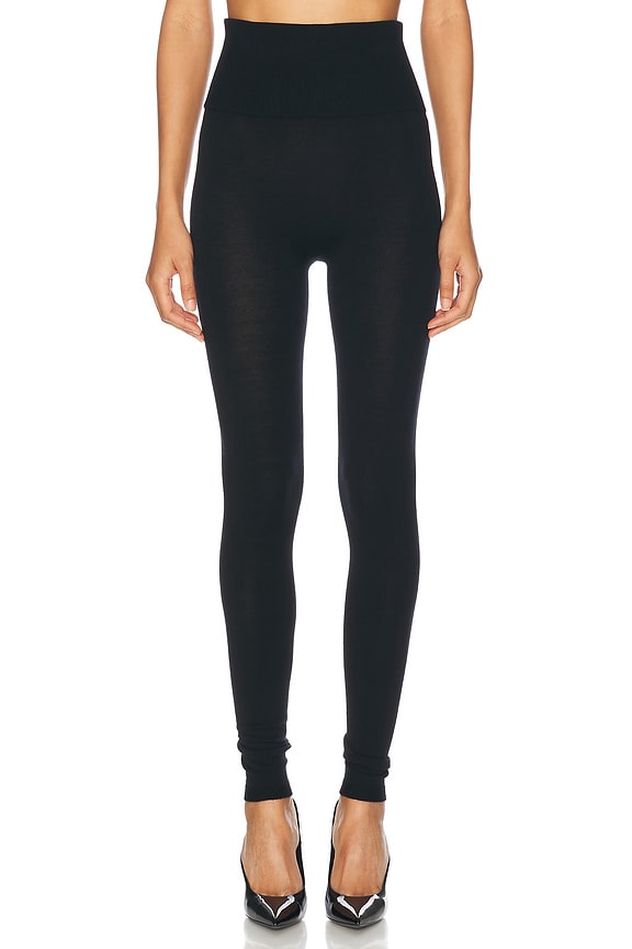 TOM FORD ブラック Lustrous Signature レギンス Tom Ford Blue Stretch Lustrous Velour Signature Leggings In