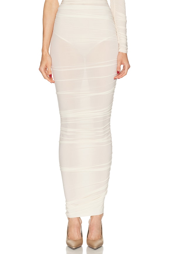 MONOT Side Slit Maxi Skirt in White | FWRD