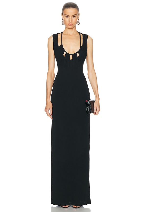 SIEDRES Ceyl Long Dress in Brown | FWRD SIEDRES Ceyl Long Dress in Brown | FWRD