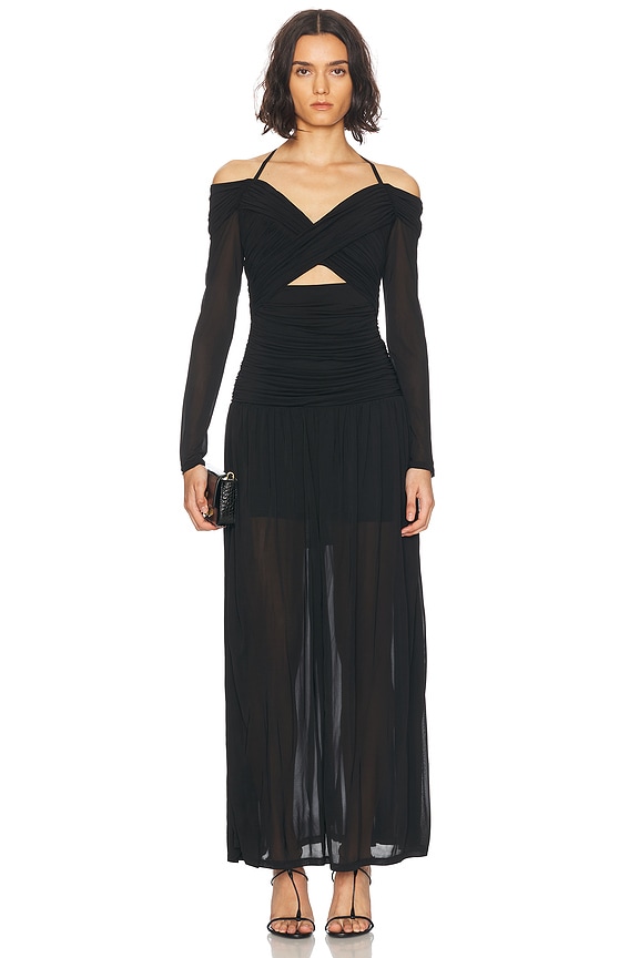 KHAITE Taj Dress in Black | FWRD
