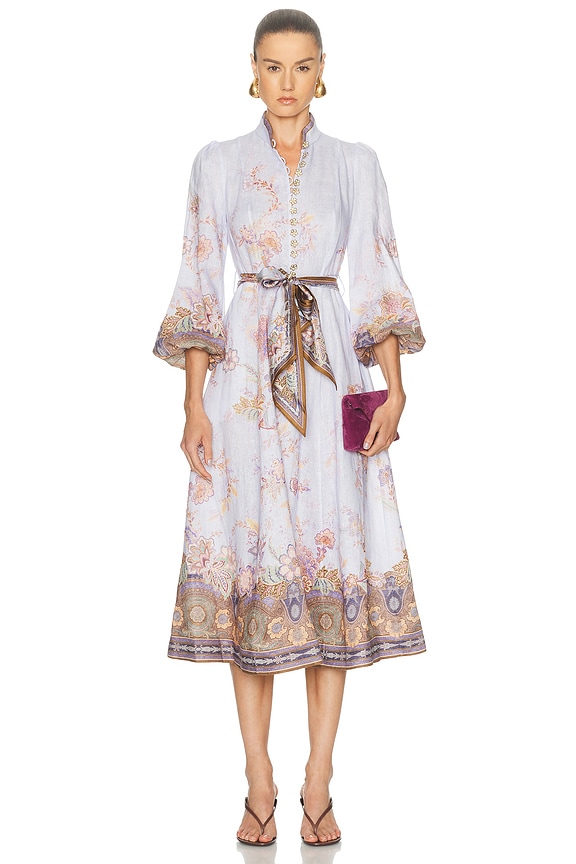 knee length dresses for ladies Luminosity midi dress ZIMMERMANN Multicolor main image 0