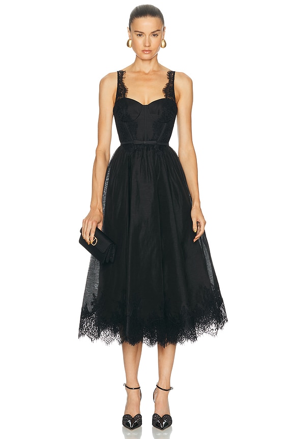 nicholas black dress Cory in Size:XS (2T) Strapless Neckline curve flattering dress OppoSuits - Navy Royale