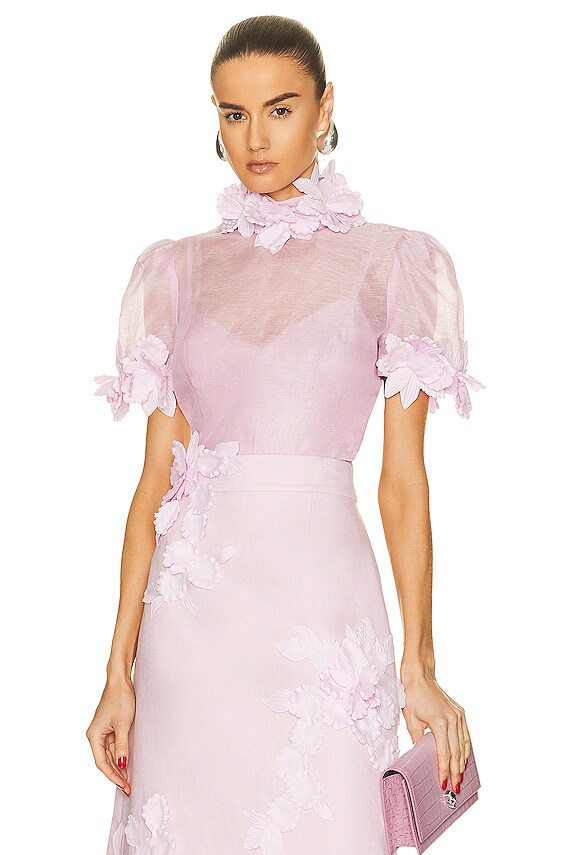 T*2様 Flower Double Cloth Skirt Zimmermann High Tide Flower Skirt in Lilac | FWRD