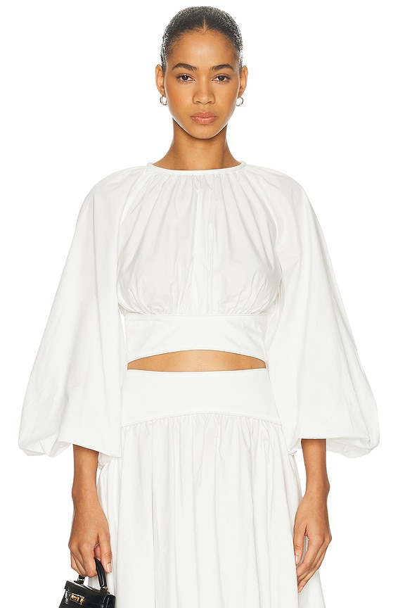 Zimmermann Poplin Bodice Top in Ivory | FWRD