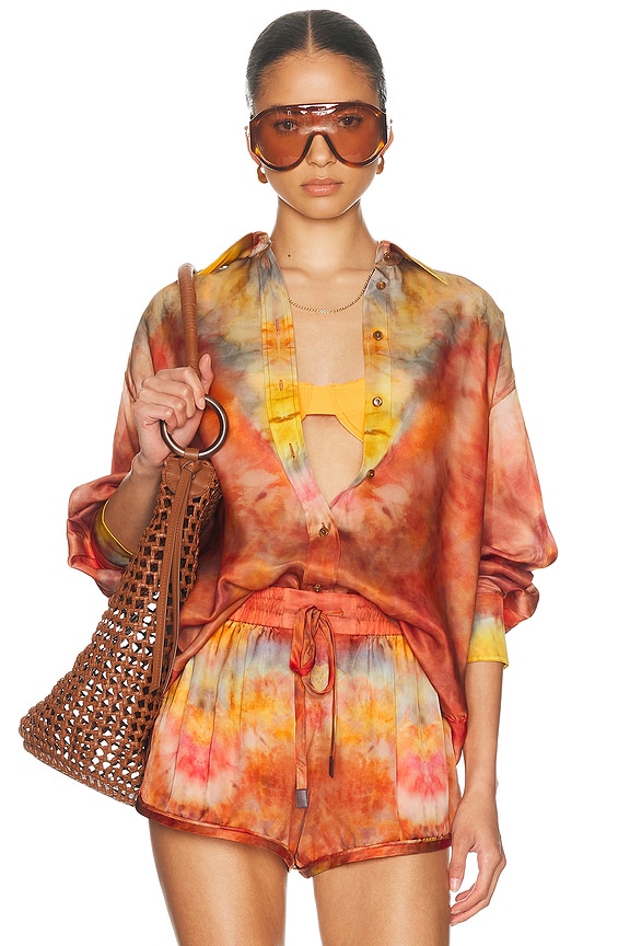 Emilio Pucci Wide Brim Beach Hat in Naturale & Geranio | FWRD