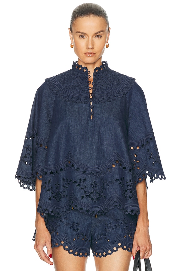 Isabel Marant Etoile Tevika Top in Black | FWRD