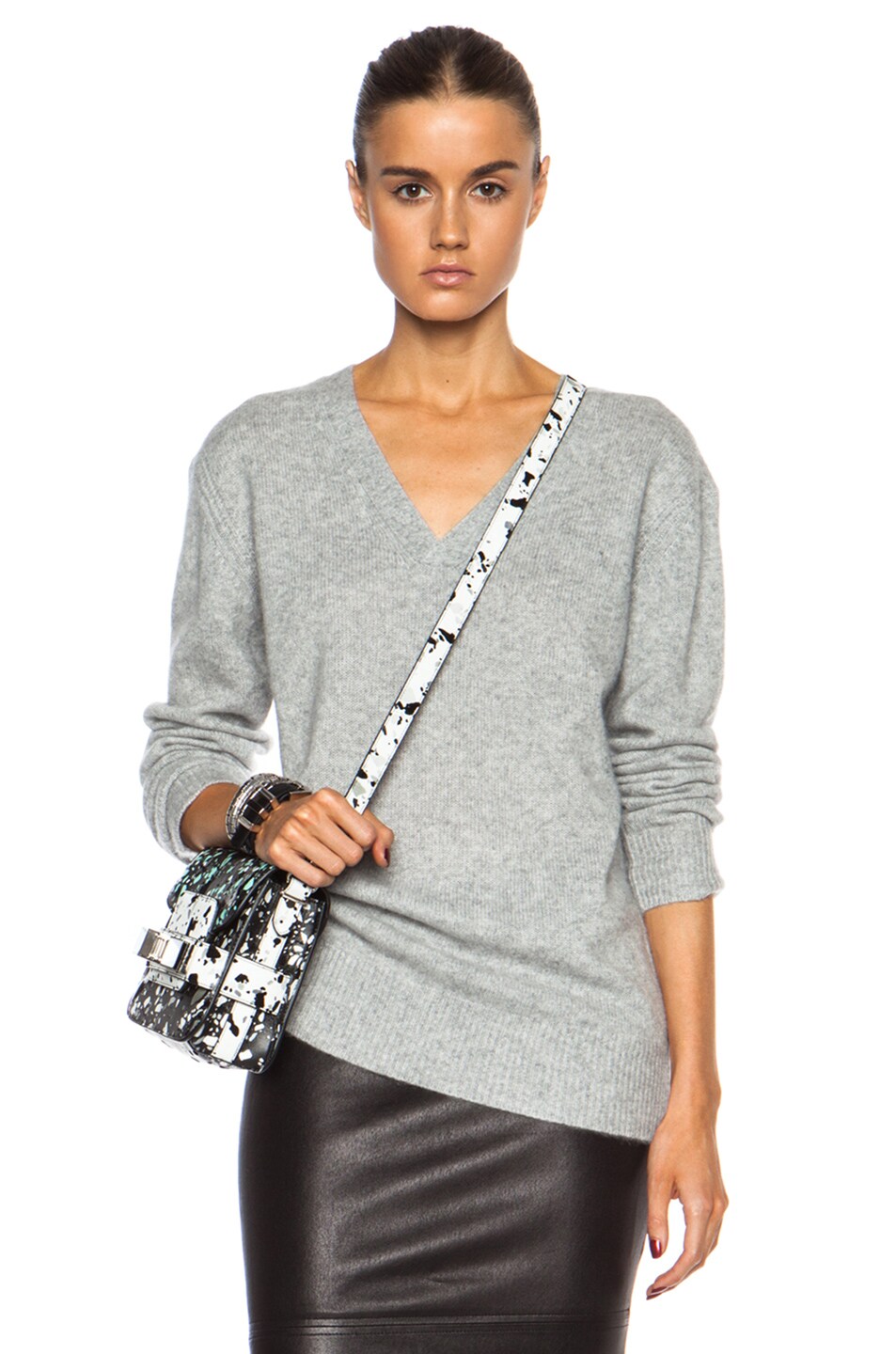 Image 1 of DEREK LAM 10 CROSBY Cashmere Pullover in Light Grey