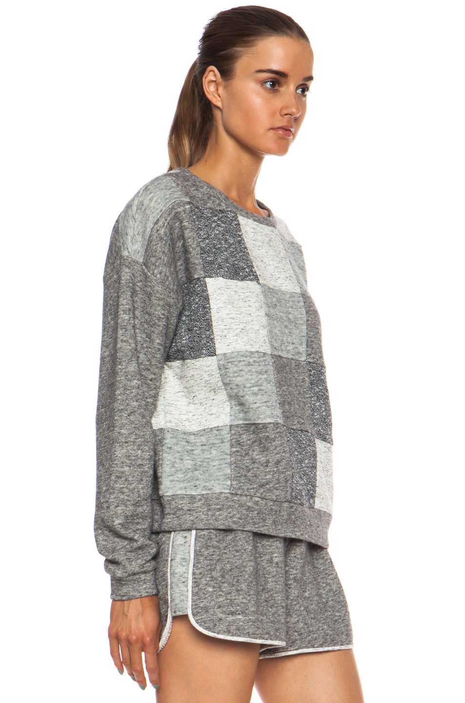 DEREK LAM 10 CROSBY Cotton-Blend Sweatshirt in Grey Combo | FWRD