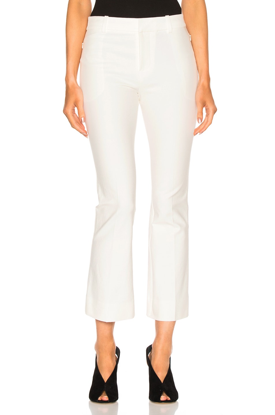 Image 1 of DEREK LAM 10 CROSBY Cropped Flare Pant in White