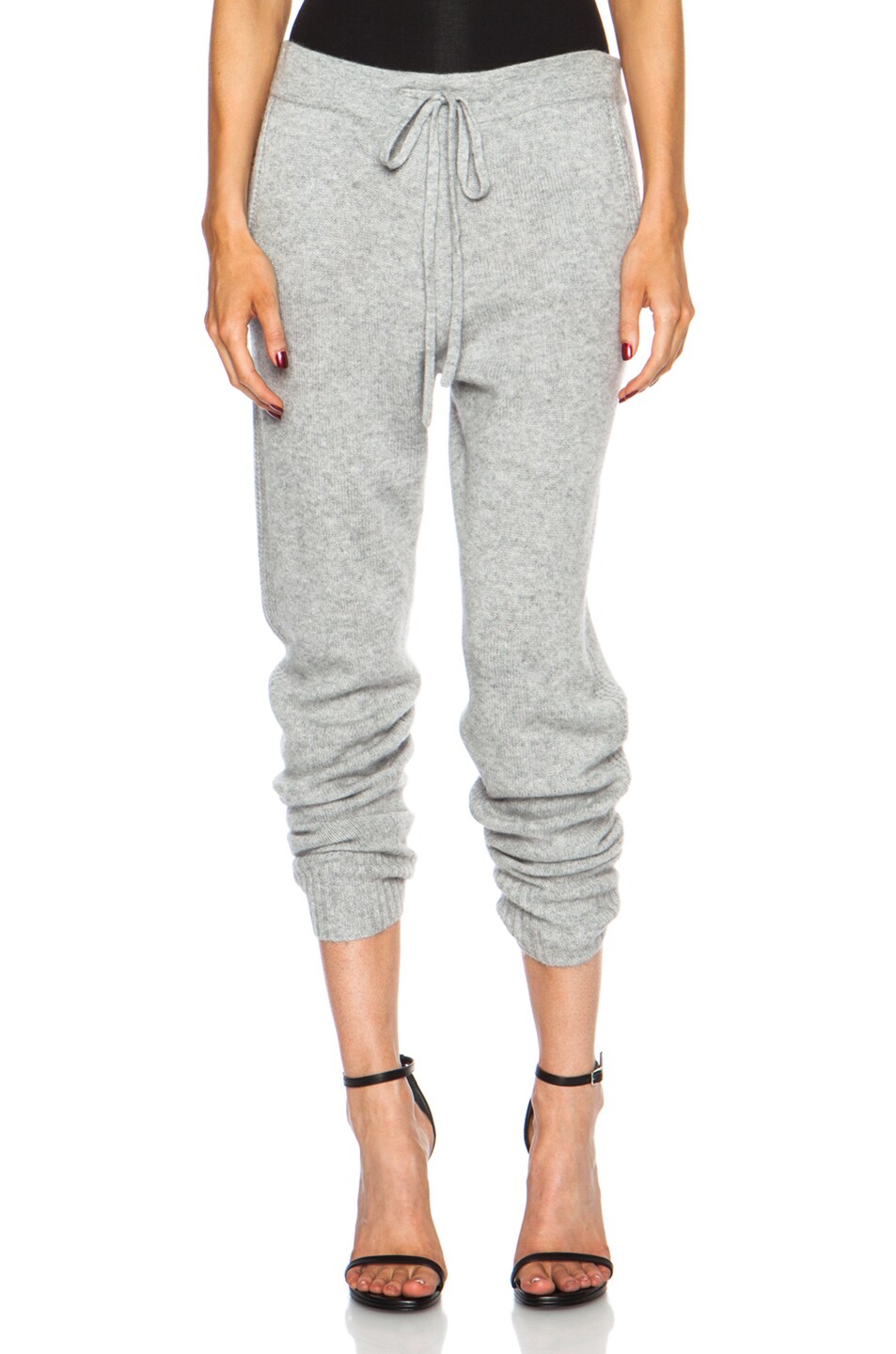 Image 1 of DEREK LAM 10 CROSBY Track Cashmere Pant in Light Grey