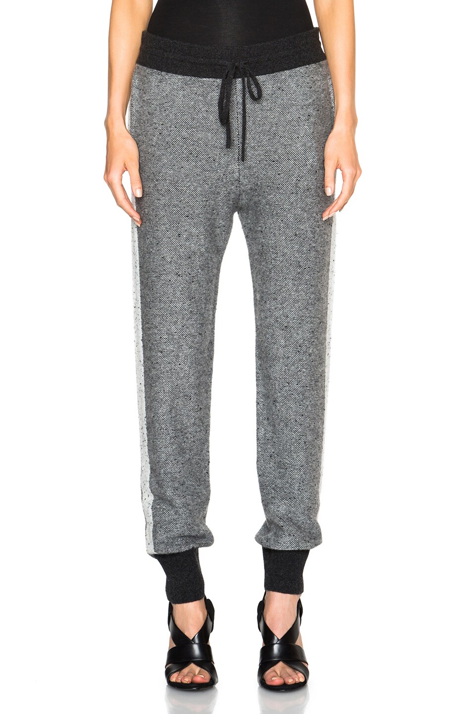 Image 1 of DEREK LAM 10 CROSBY Cashmere Jacquard Track Pants in Grey Combo