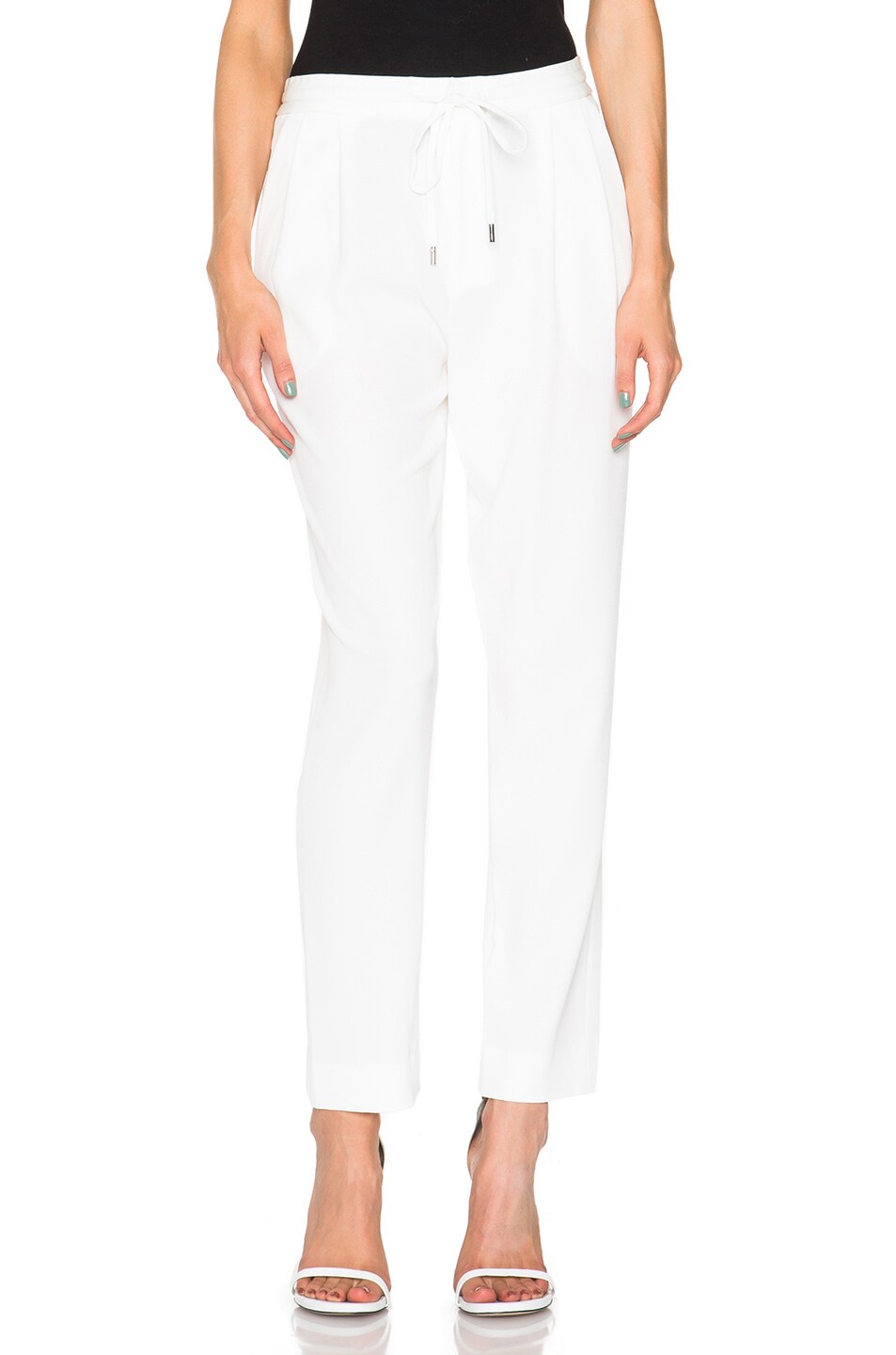 Image 1 of DEREK LAM 10 CROSBY Track Pant Trousers in Soft White