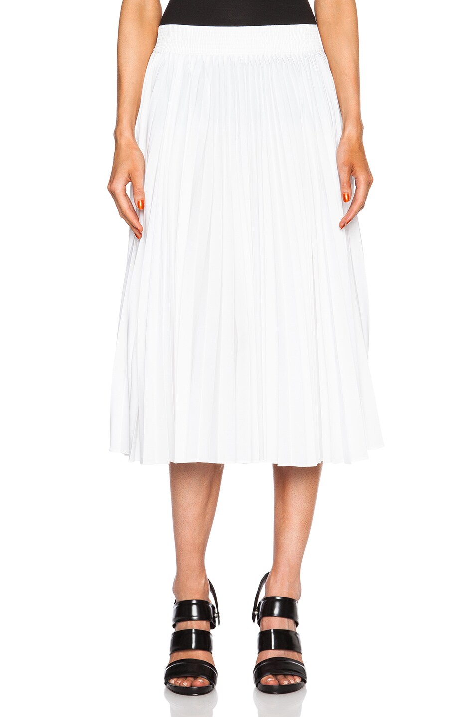 Image 1 of DEREK LAM 10 CROSBY Pleated Skirt in Soft White