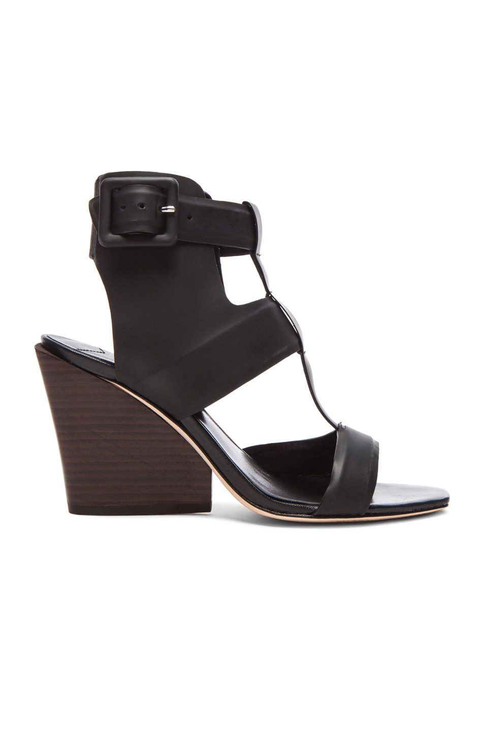 Image 1 of DEREK LAM 10 CROSBY Campbell Coated Leather Sandals in Black