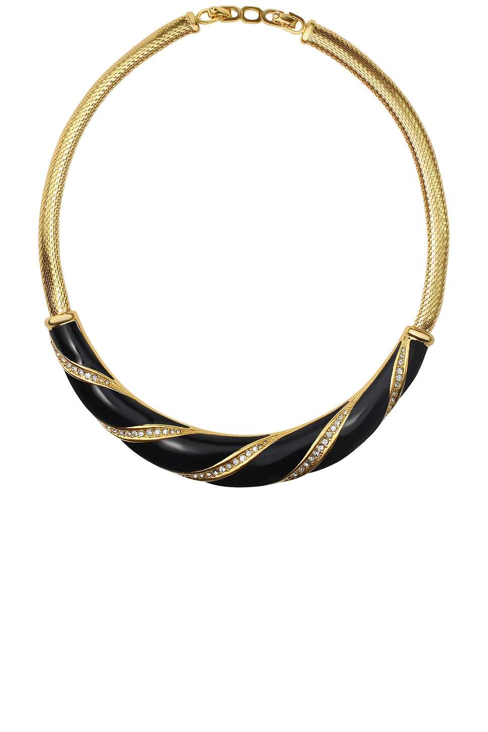 Image 1 of 23CARAT Vintage Christian Dior Enamel Crystal Tubogas Necklace in Gold Tone