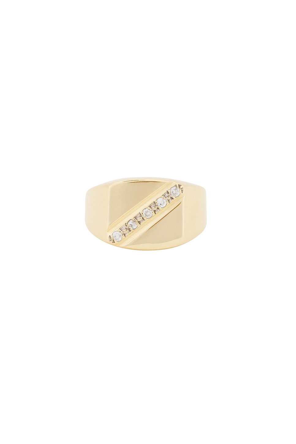 Image 1 of 23CARAT Vintage Diagonal Signet Ring in Diamond & 9k Yellow Gold