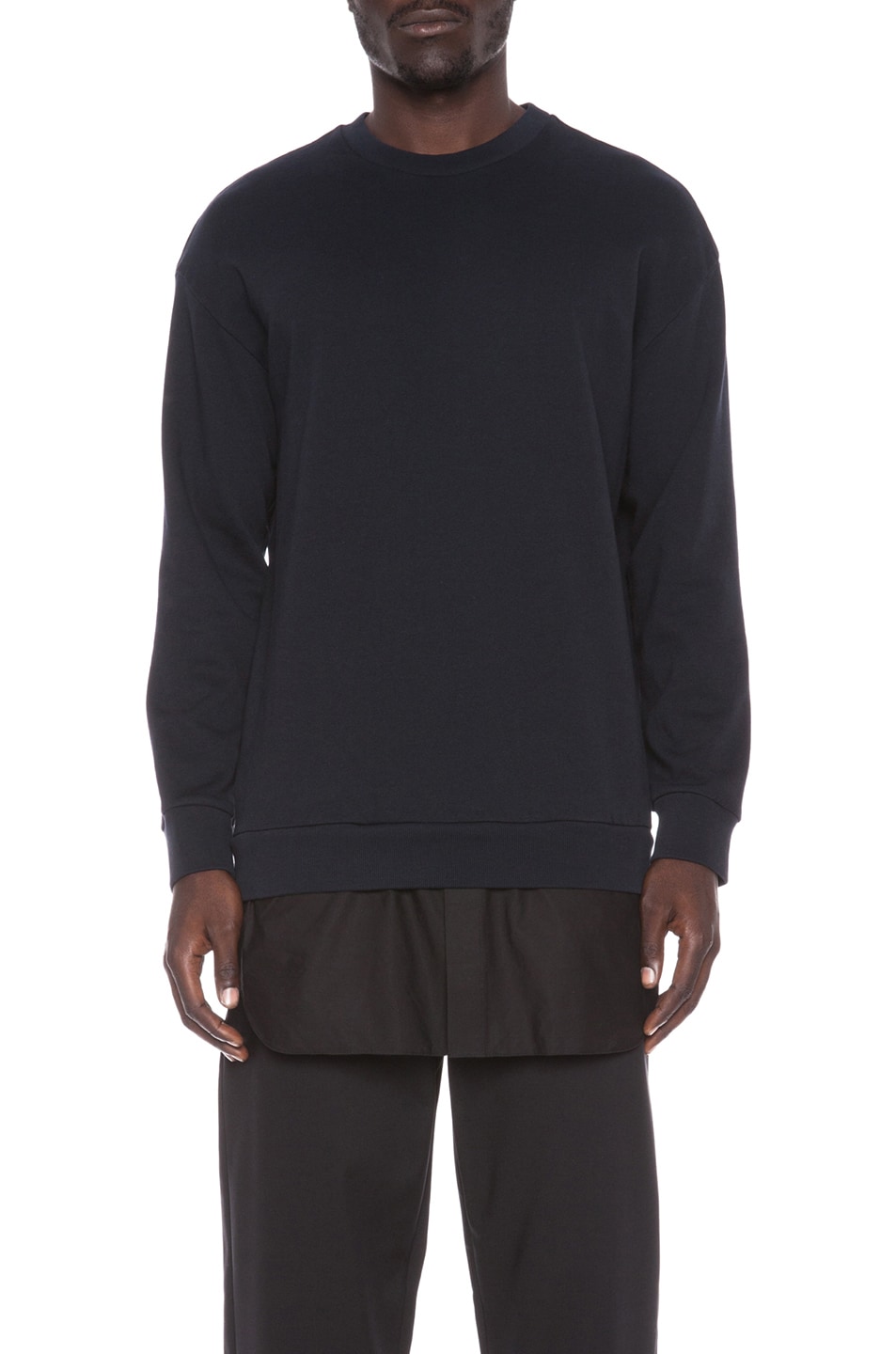 Image 1 of 3.1 phillip lim French Terry Cotton Pullover with Shirt Tail in Midnight