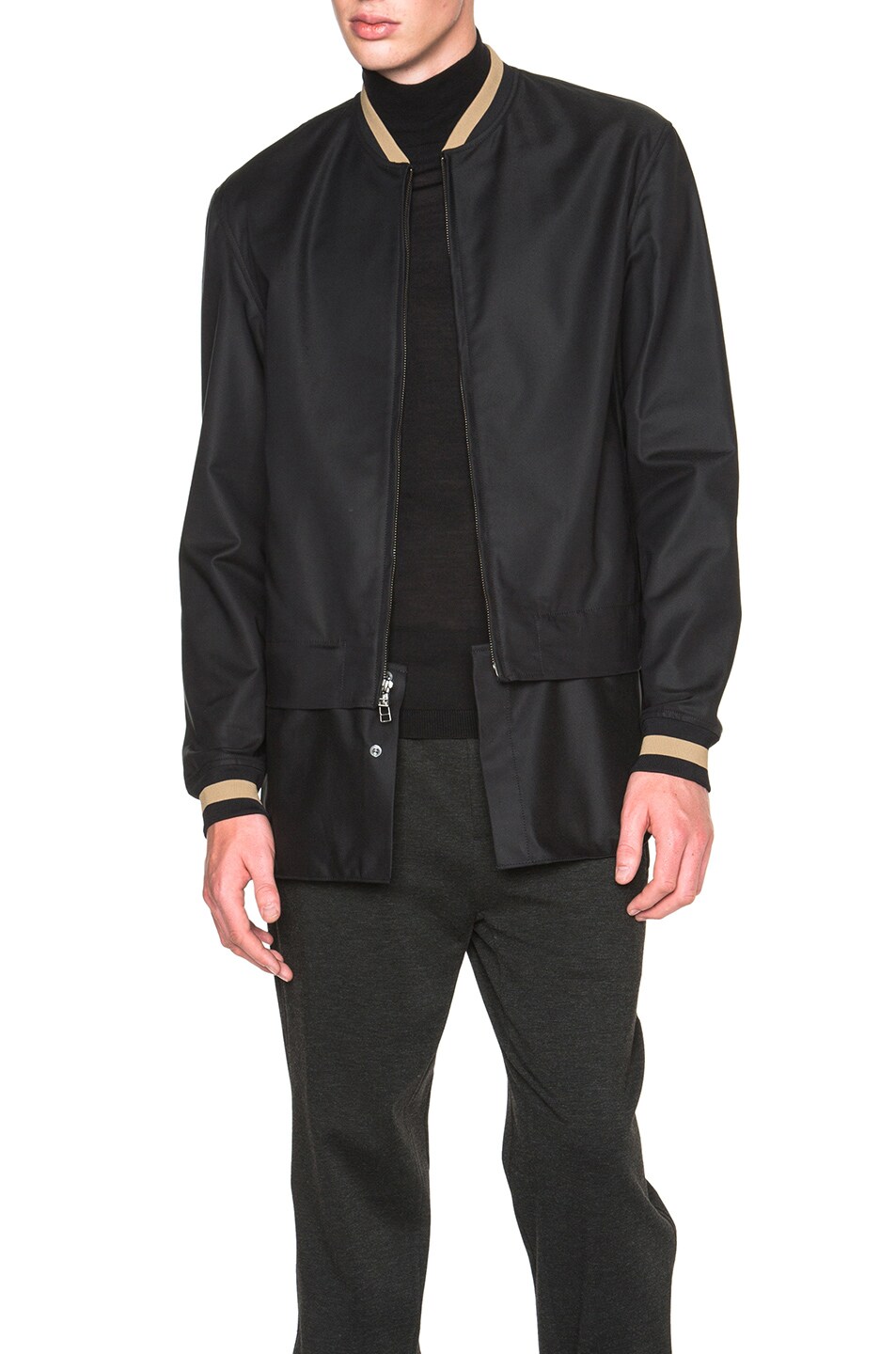 Image 1 of 3.1 phillip lim Harrington Jacket with Zip Off Shirt in Black