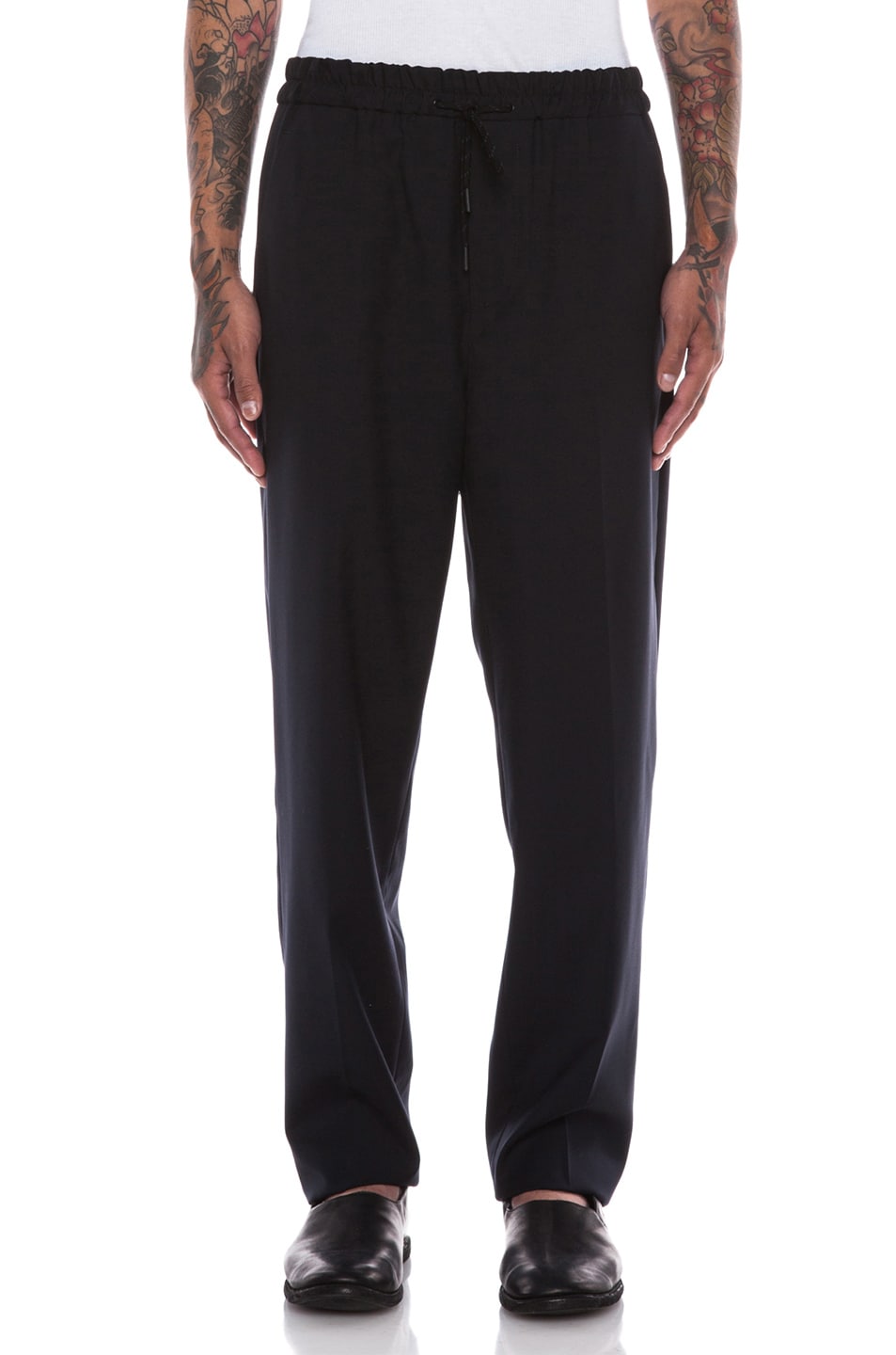 Image 1 of 3.1 phillip lim Elastic Waistband Wool Trouser in Midnight