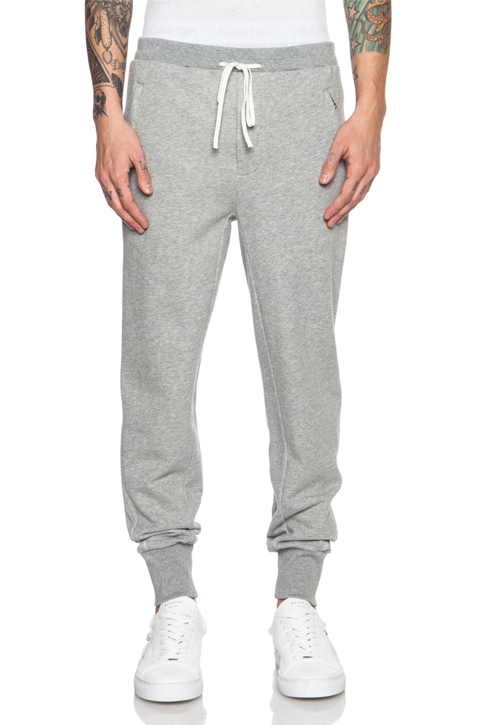 Image 1 of 3.1 phillip lim Tapered Cotton Pant with Combo Panel in Grey Melange