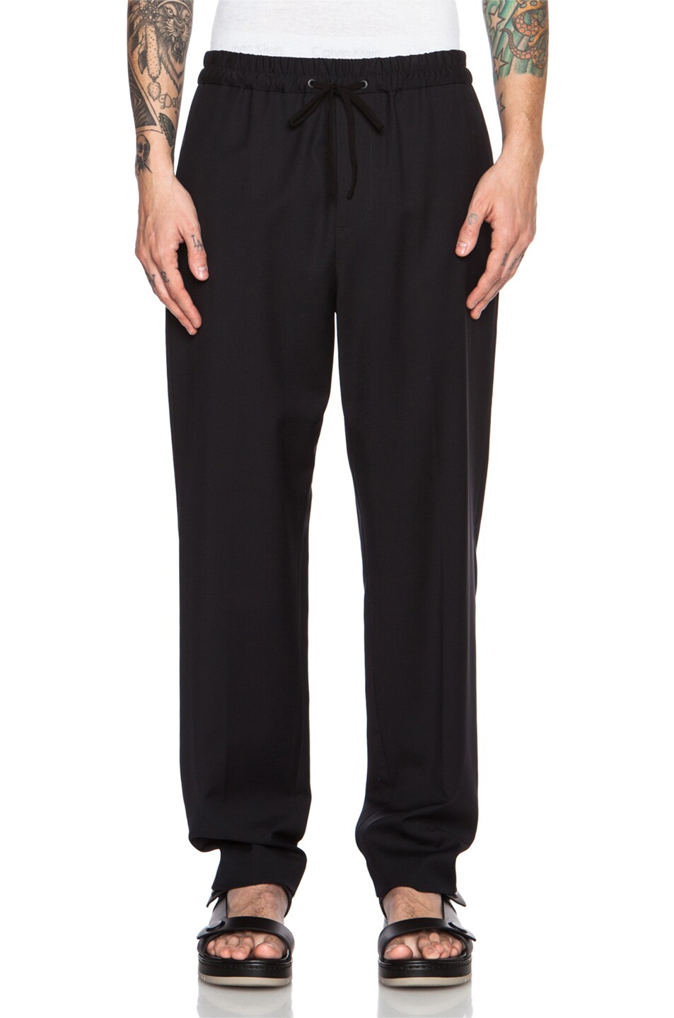 Image 1 of 3.1 phillip lim Tapered Elastic Waist Wool Pant in Midnight