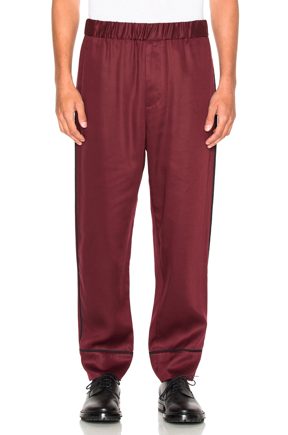Image 1 of 3.1 phillip lim Cropped Pajama Trousers in Burgundy